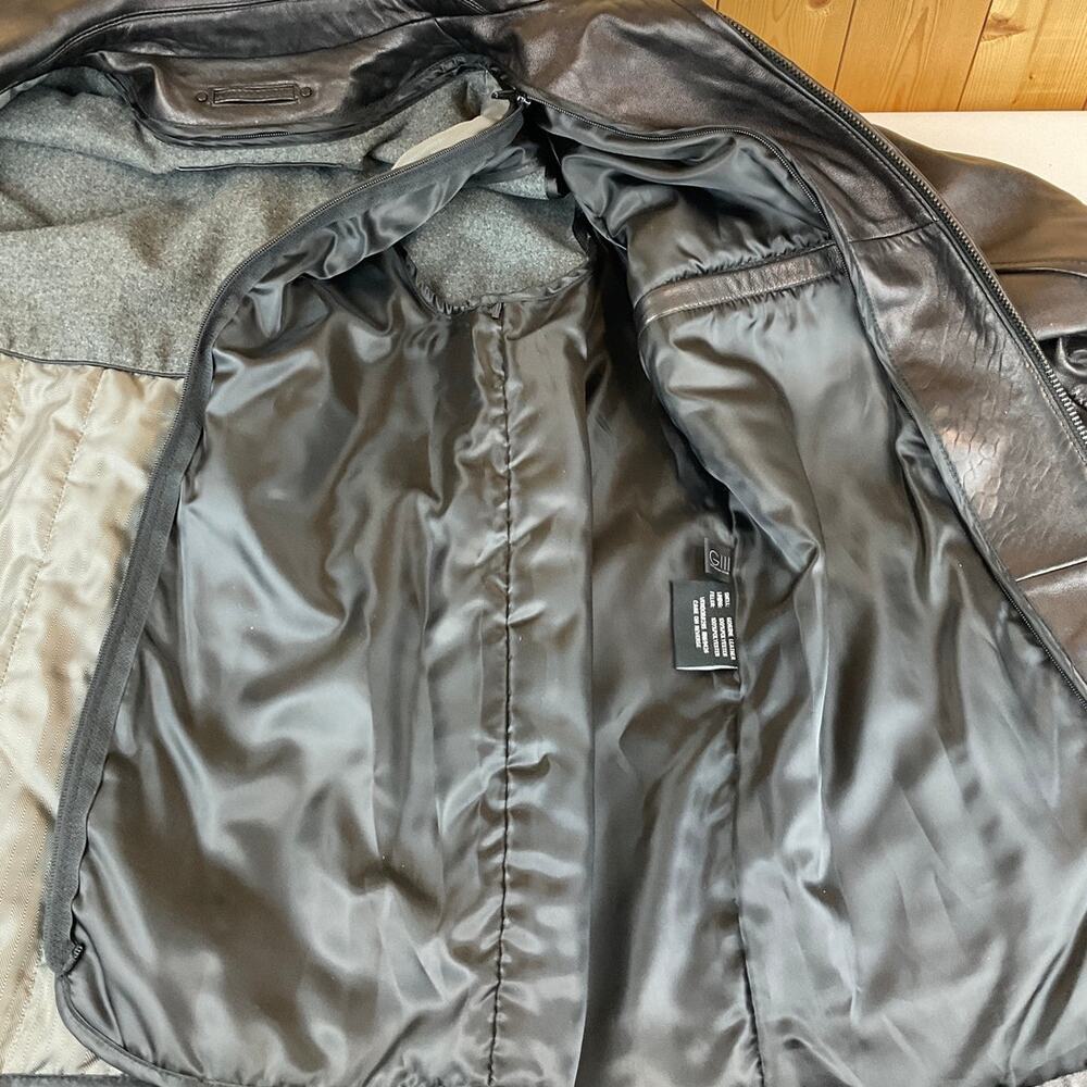 Men's Wilsons Leather Bomber Jacket with Removeable Lining, Black - Size M - Picture 7 of 8